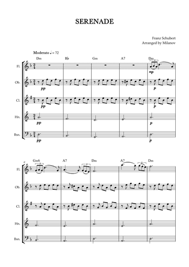 Serenade | Schubert | Woodwind Quintet | Chords (arr. Milanov)