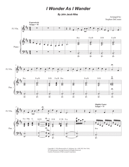 I Wonder As I Wander (arr. Stephen DeCesare)