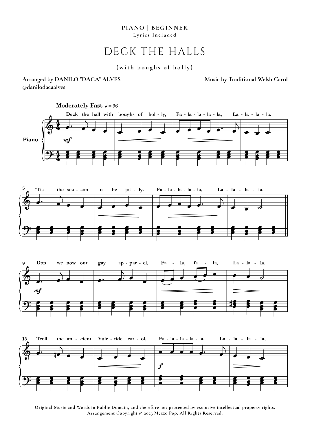 Deck the Halls (arr. Danilo "Daca" Alves)