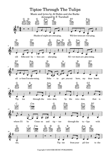 Tip Toe Through The Tulips With Me (arr. F. Turnbull)