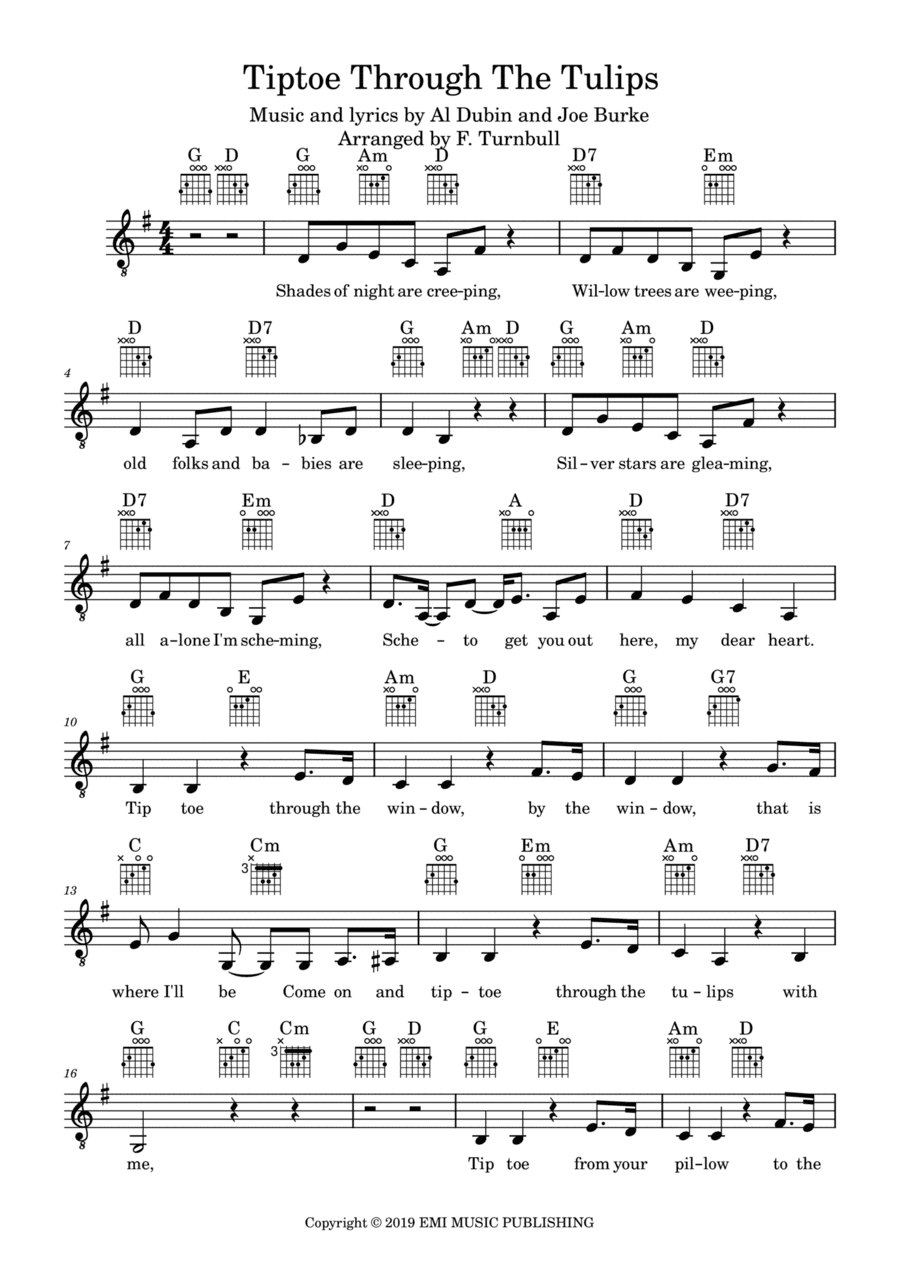 Tip Toe Through The Tulips With Me (arr. F. Turnbull)