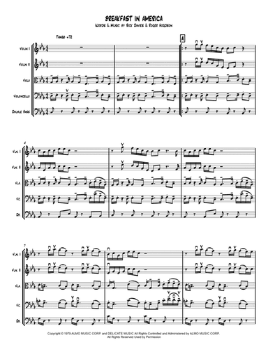 Breakfast In America (arr. Francois Couture)
