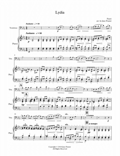 Lydia (arr. Jane Frasier)