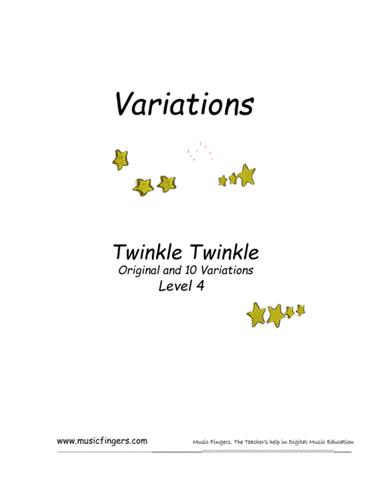 Twinkle Twinkle. W.A.Mozart. Lev. 4. Variations (arr. Music Fingers)