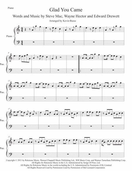 Glad You Came (arr. Kevin Busse)