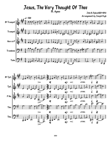 Jesus, The Very Thought Of Thee (Brass Quintet) (arr. Joseph Pugh)