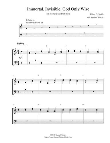 Immortal, Invisible, God Only Wise - for 2-octave handbell choir (arr. Samuel Stokes)