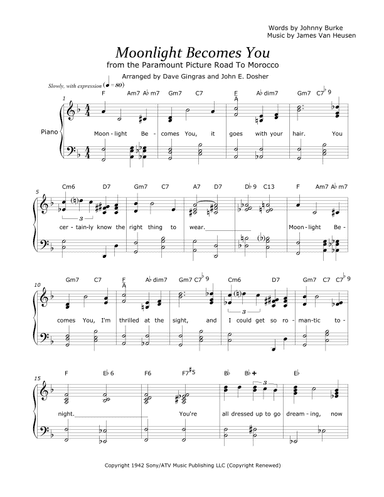 Moonlight Becomes You (arr. David Lee Gingras and John E. Dosher)