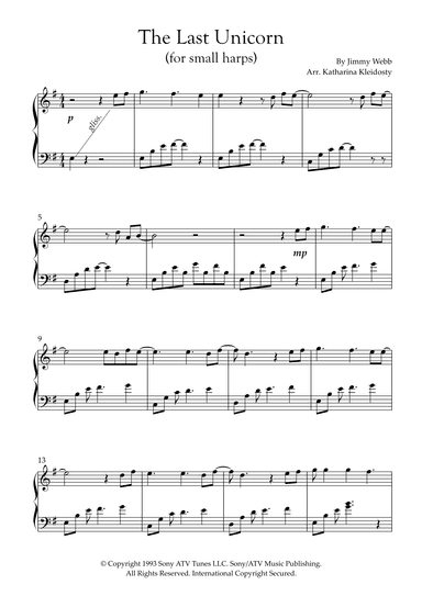 The Last Unicorn (main Theme) (arr. Katharina Kleidosty)