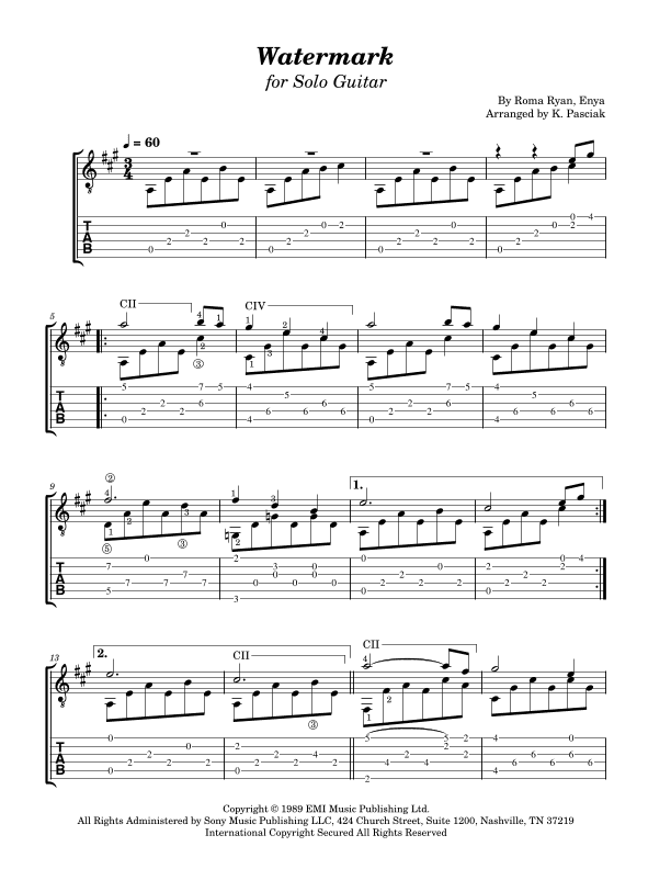 Watermark (arr. Kenneth Pasciak)