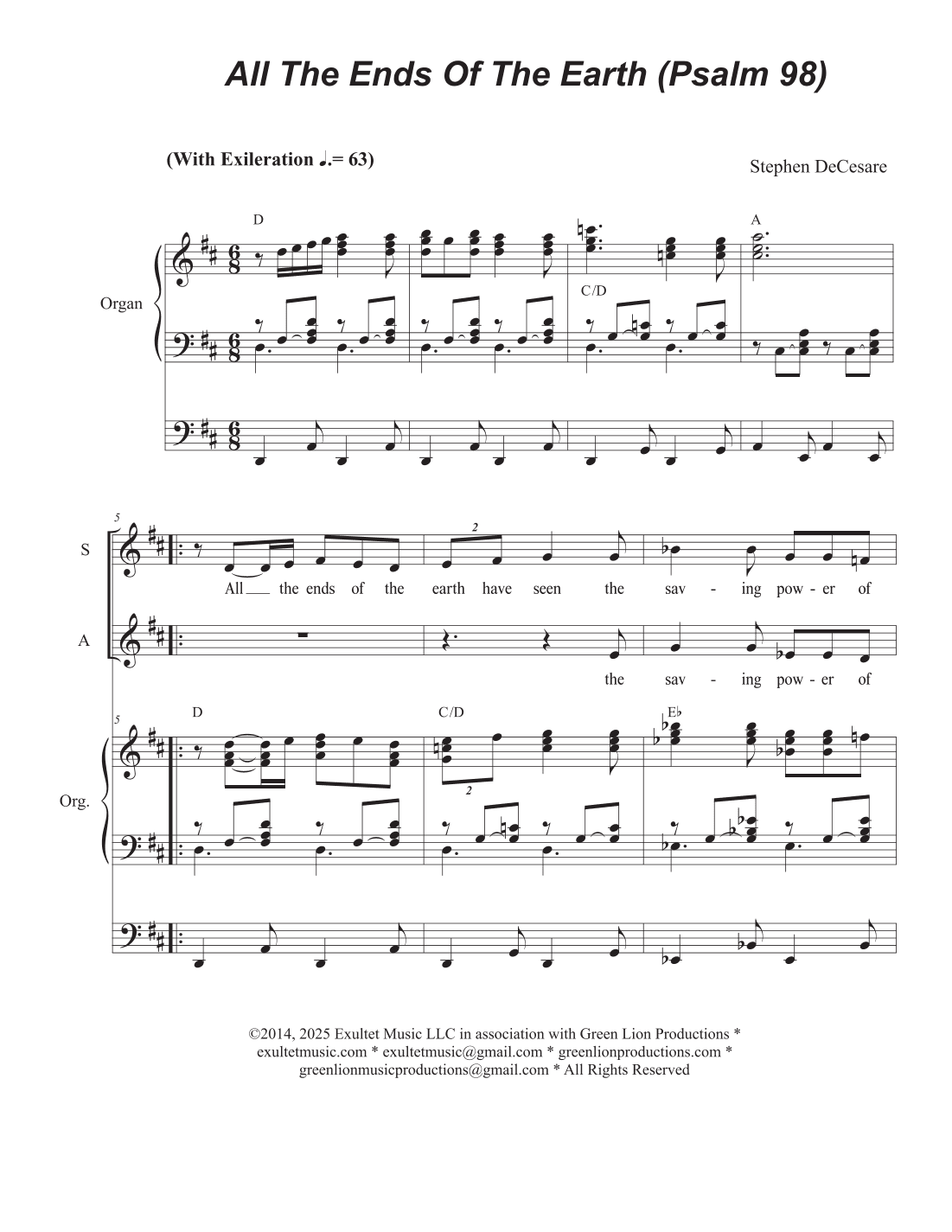 All The Ends Of The Earth (Psalm 98) (SATB)