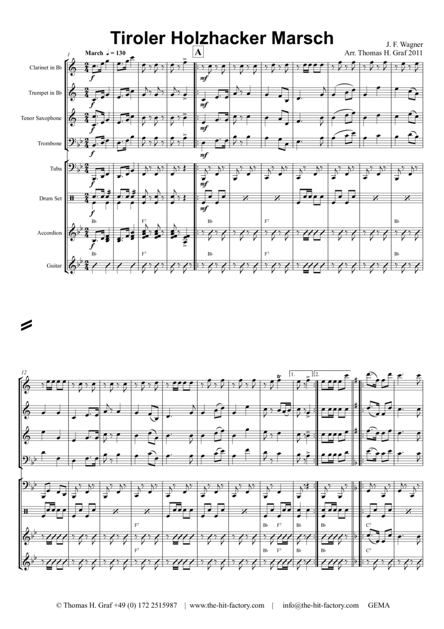 Tiroler Holzhacker Marsch - German Polka March Octoberfest - German Band (arr. Thomas Graf)