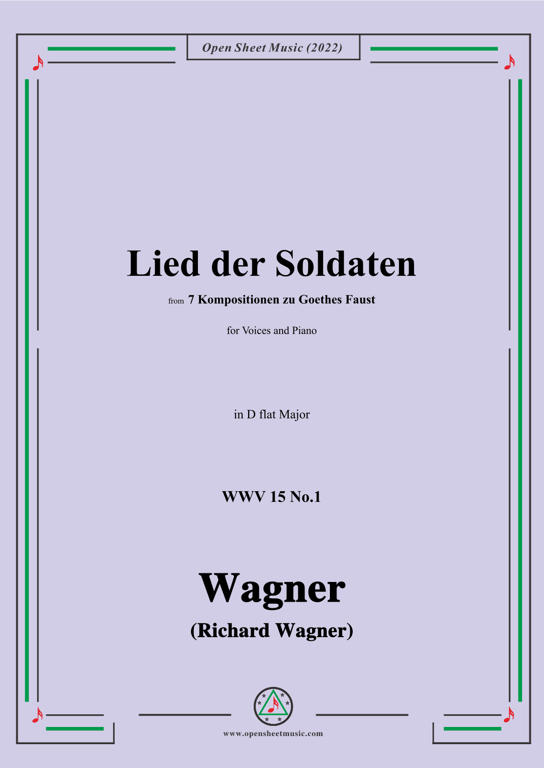 R. Wagner-Lied der Soldaten,in D flat Major,WWV 15 No.1 (arr. OSM Press)
