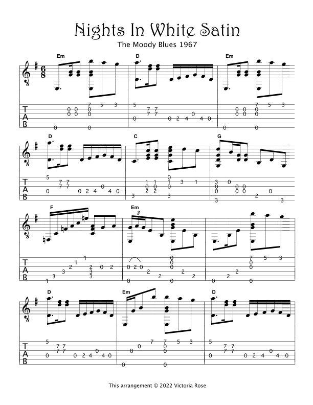 Nights In White Satin (arr. Victoria Rose)