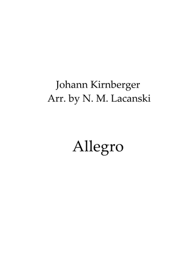Allegro (arr. Nick Lacanski)