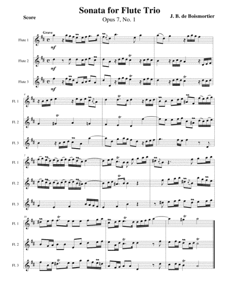 Flute Sonata, Opus 7 No. 1 (arr. Gary Bricault)