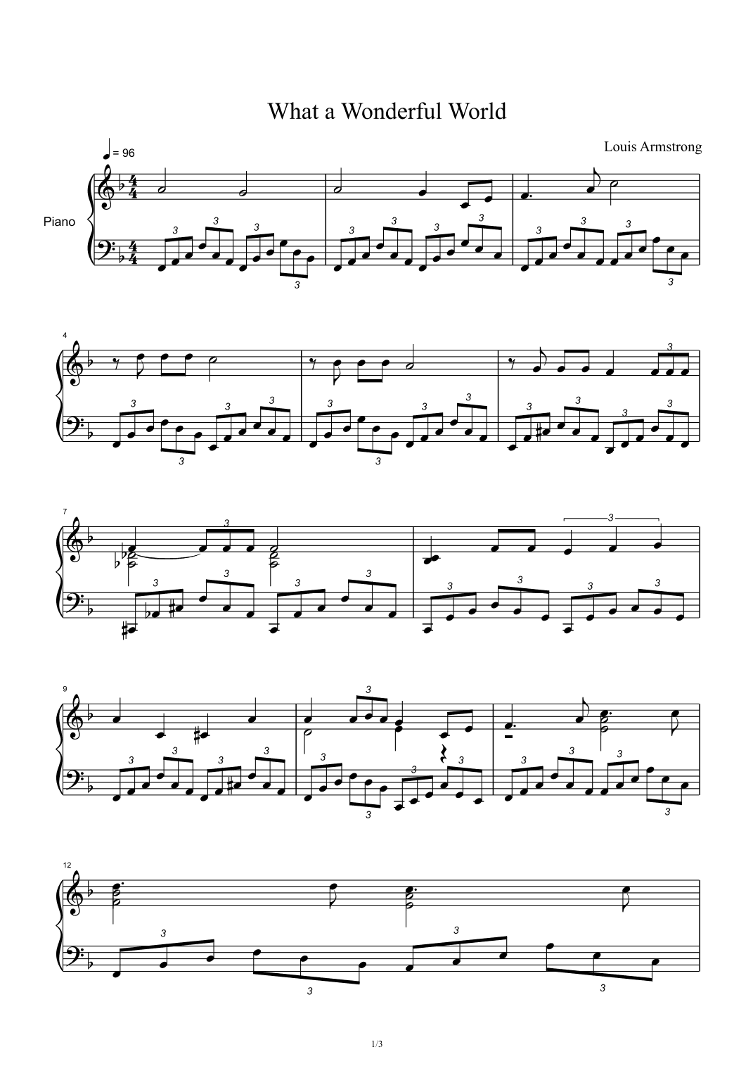 What A Wonderful World (arr. Louis Armstrong)
