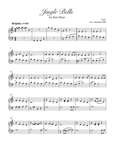 Jingle Bells (Easy Piano) (arr. Amanda Dills)