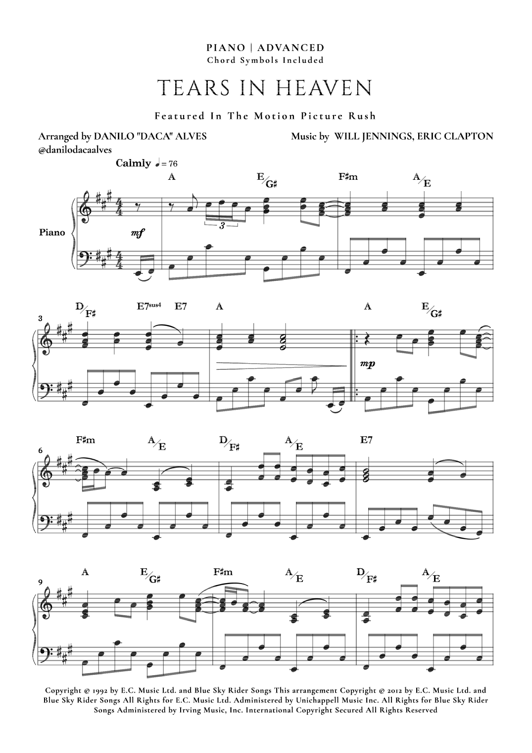 Tears In Heaven (arr. Danilo "Daca" Alves)
