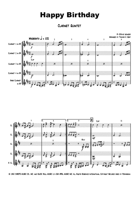 Happy Birthday (arr. Thomas Graf)