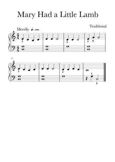Mary Had a Little Lamb (arr. Glauco Fernandes)