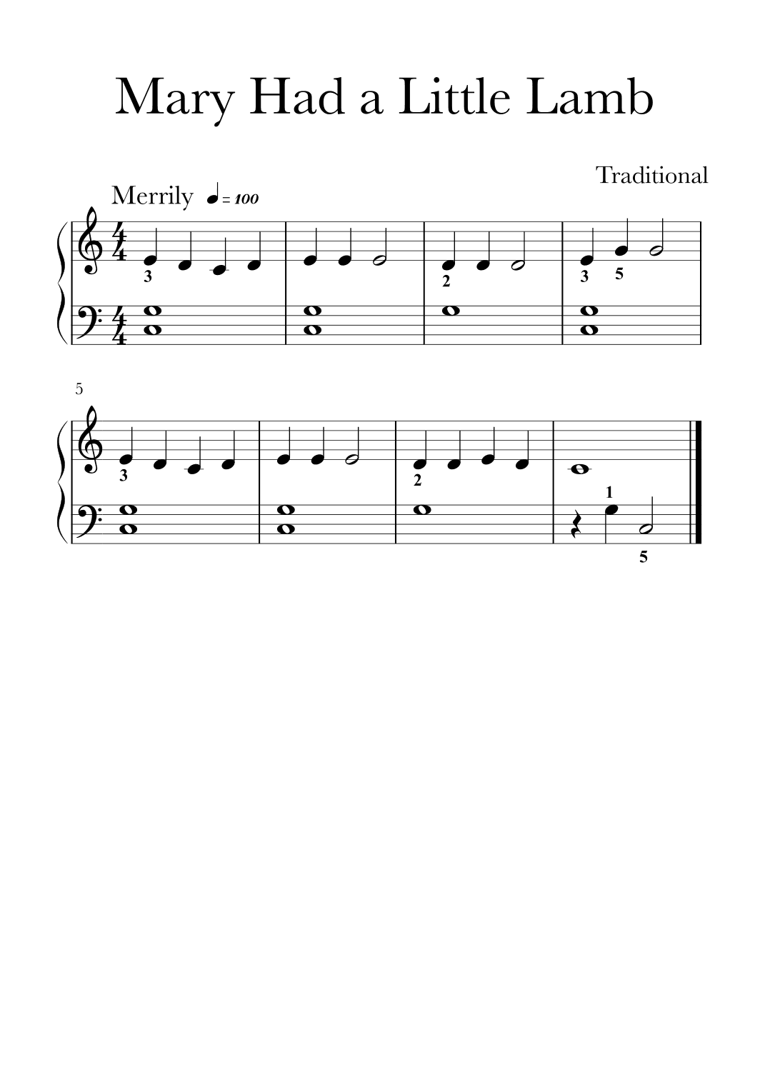 Mary Had a Little Lamb (arr. Glauco Fernandes)