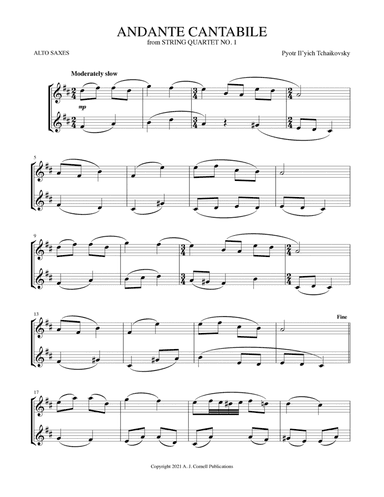 Andante Cantabile (from String Quartet No. 1) (arr. Mark Phillips)