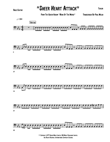 Sheer Heart Attack (arr. P Welsh)