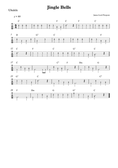 Jingle Bells - Ukulele Solo (arr. Wesley S. SIlva)