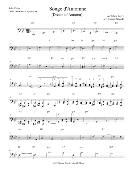 Songe d'Automne for Solo Cello - the "Real" Titanic Song (arr. Katrina Wreede)