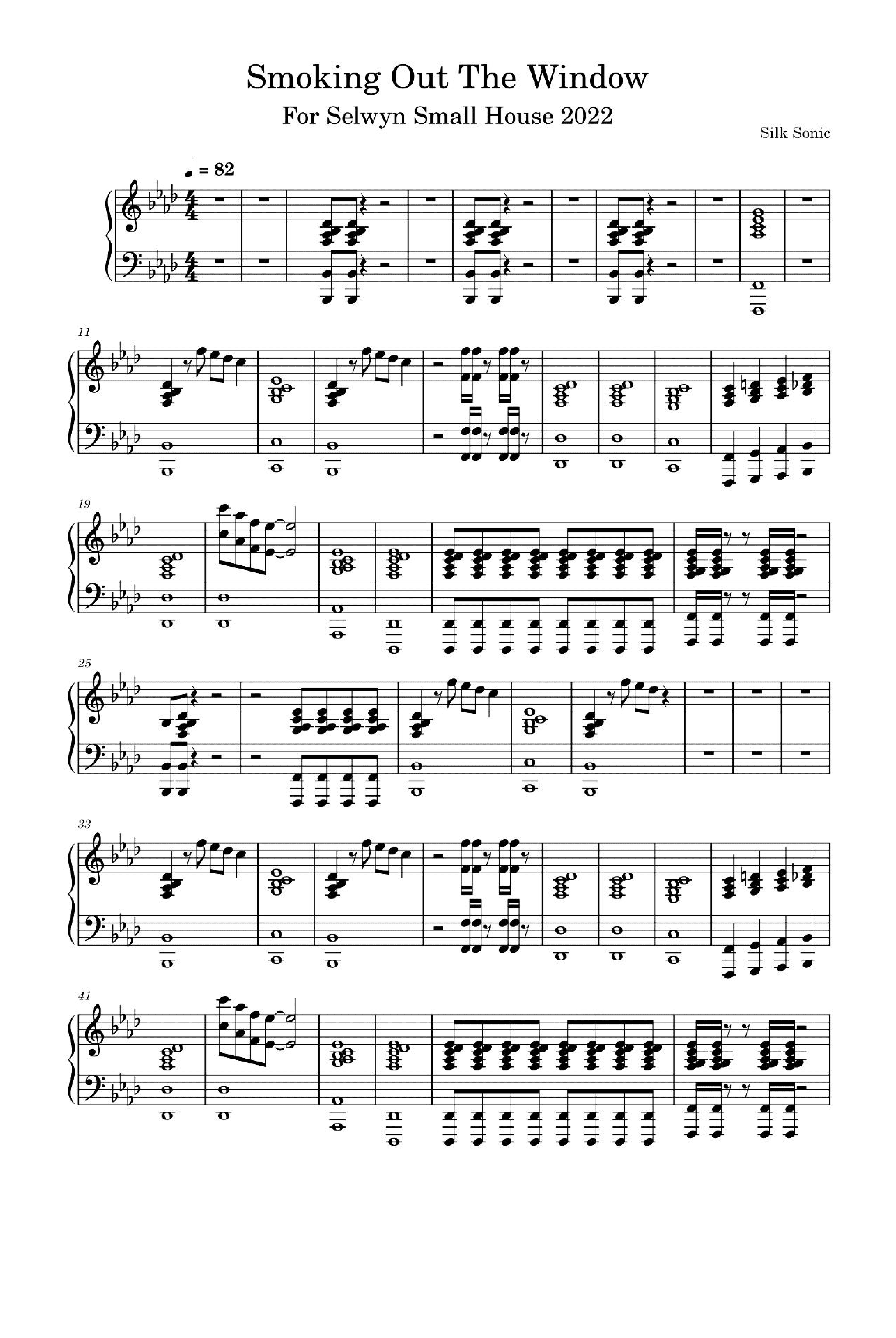 Smokin' Out The Window (arr. Bruno Mars, Anderson .paak And Silk Sonic)