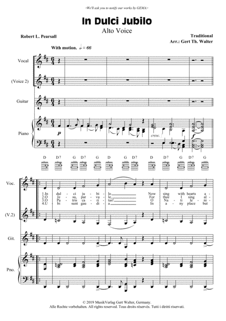 In Dulci Jubilo (arr. Gert Th. Walter)