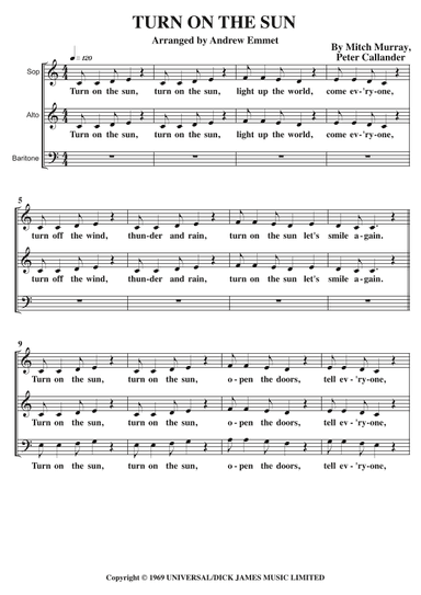 Turn On The Sun (arr. Andrew Emmet)