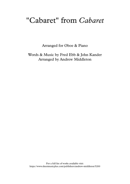 Cabaret (arr. Andrew Middleton)
