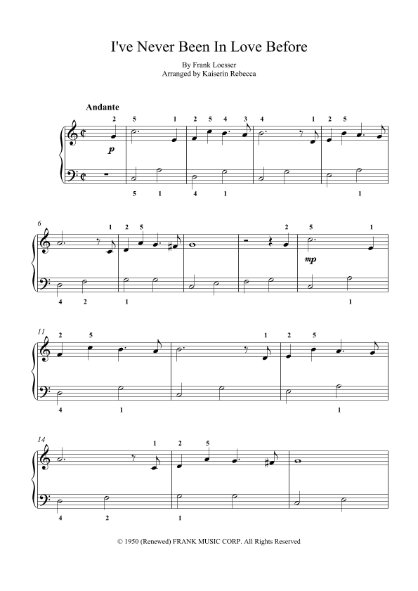 I've Never Been In Love Before (arr. Kaiserin Rebecca)