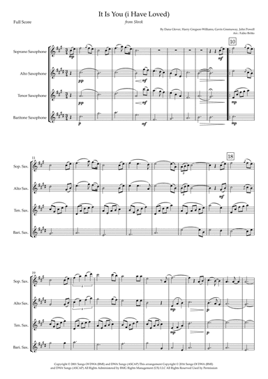 It Is You (i Have Loved) (arr. Fabio Britto)