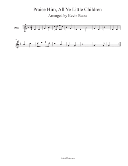 Praise Him, All Ye Little Children - Oboe (arr. Kevin Busse)