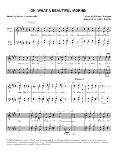 Oh, What A Beautiful Mornin' (arr. Walter Latzko)