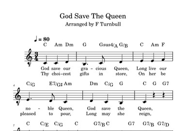 God Save The Queen (arr. F Turnbull)
