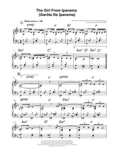 The Girl From Ipanema (garôta De Ipanema) (arr. Flavio Regis Cunha)