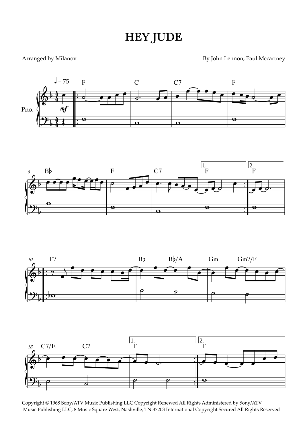 Hey Jude (arr. Milanov)