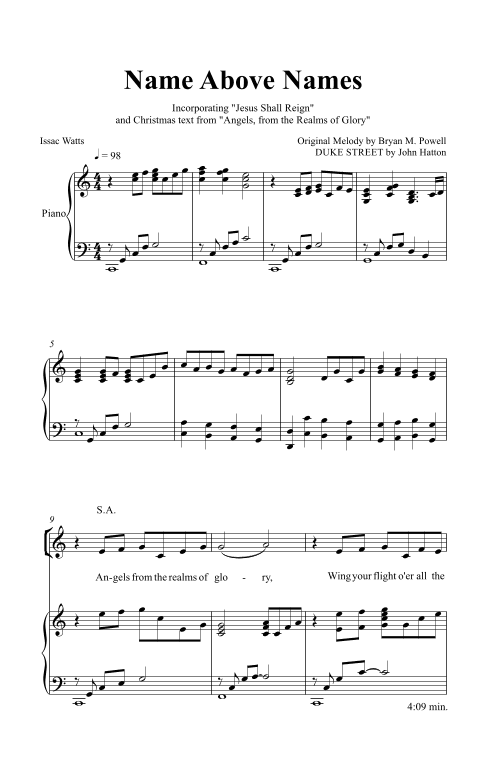 Name Above Names (arr. Bryan M. Powell)