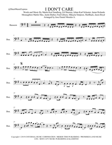 I Don't Care (arr. Jose Daniel Morales A.)