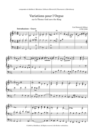 God save the King (Variations for Organ)
