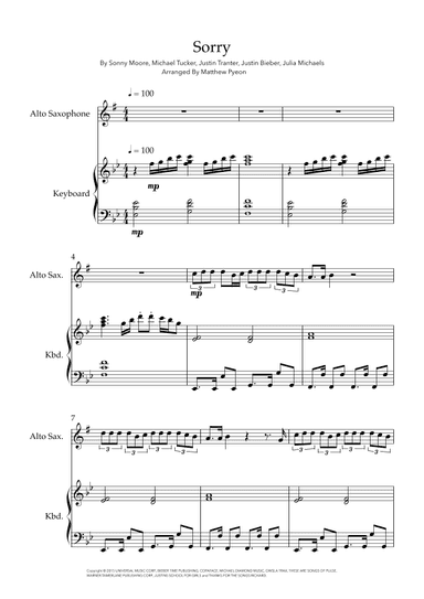 Sorry (arr. Matthew pyeon)