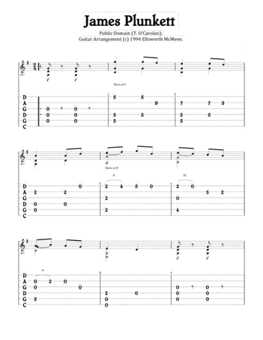 James Plunkett (For Fingerstyle Guitar Tuned CGDGAD) (arr. Ellsworth McMeen)
