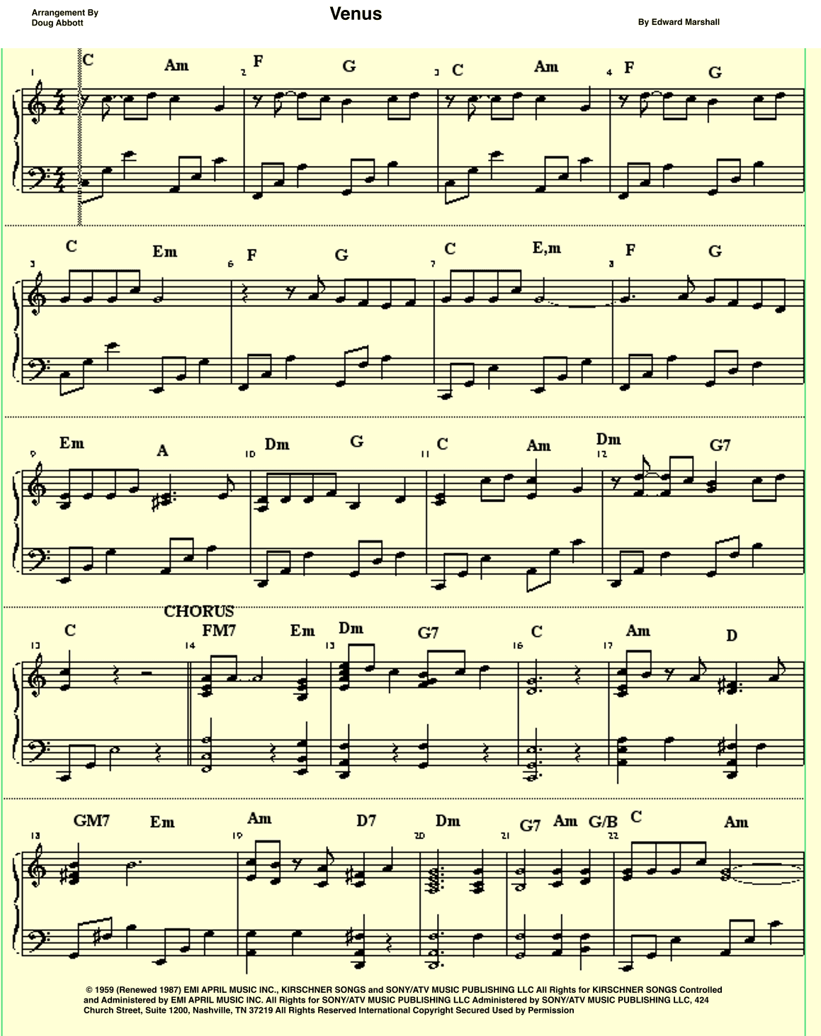 Venus (arr. Doug Abbott)