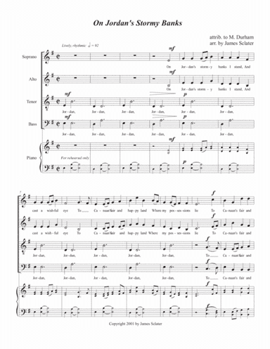 On Jordan's Stormy Banks (arr. James Sclater)