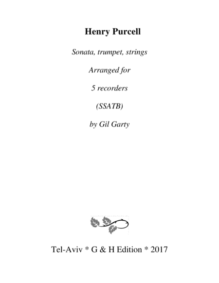 Sonata for trumpet and strings (arrangement for 5 recorders) (arr. Gil Garty)