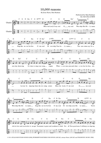 10,000 Reasons (bless The Lord) (arr. Arr. Ed.CAL & MDS)